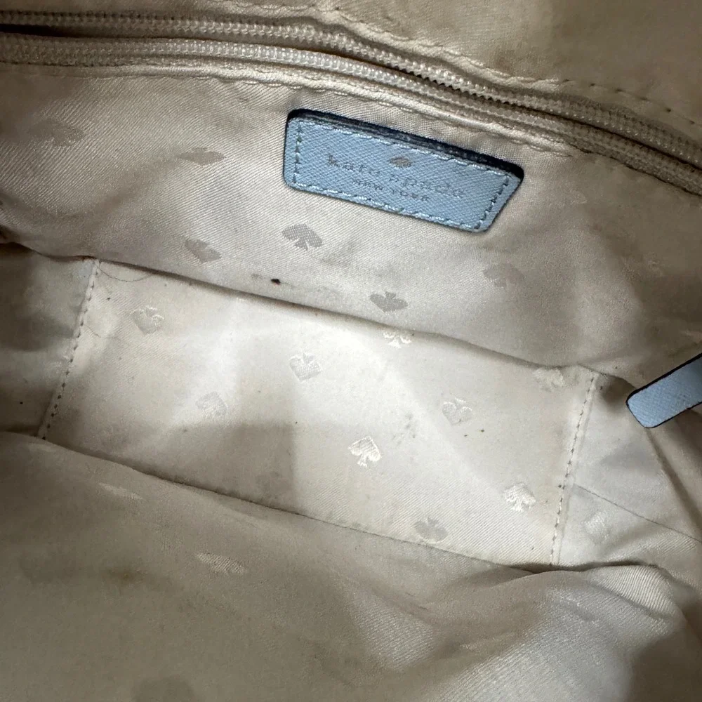 Kate Spade Crossbody Bag Womens Small Blue Saffiano Leather Camera Purse